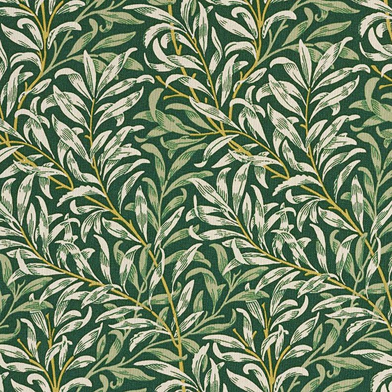 tessuto arredo mezzo panama rami intrecciati – naturale/verde scuro,  image number 1