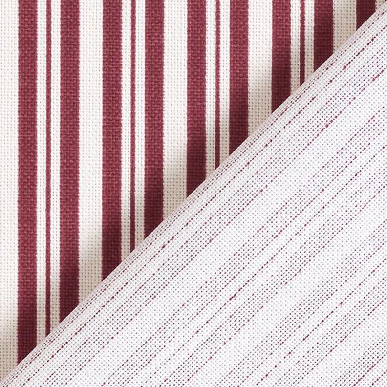 tessuto arredo mezzo panama Righe eleganti – rosso Bordeaux/bianco lana,  image number 4