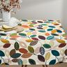 tessuto arredo panama Foglie punteggiate – bianco lana/petrolio,  thumbnail number 7