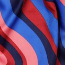 satin di cotone Onde retrò | Poppy Fabrics – blu marino/pink, 
