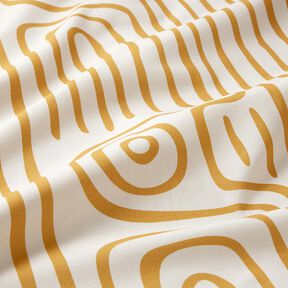 tessuto arredo mezzo panama Motivo a strisce astratto &ndash; senape/naturale, 