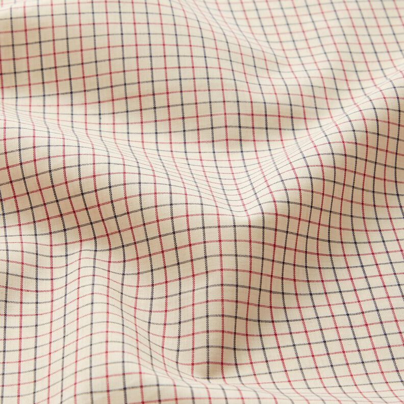 Tessuto per camicia a quadretti fini – beige/blu marino,  image number 2