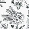tessuto arredo mezzo panama Fiori pittoreschi – bianco/nero,  thumbnail number 5