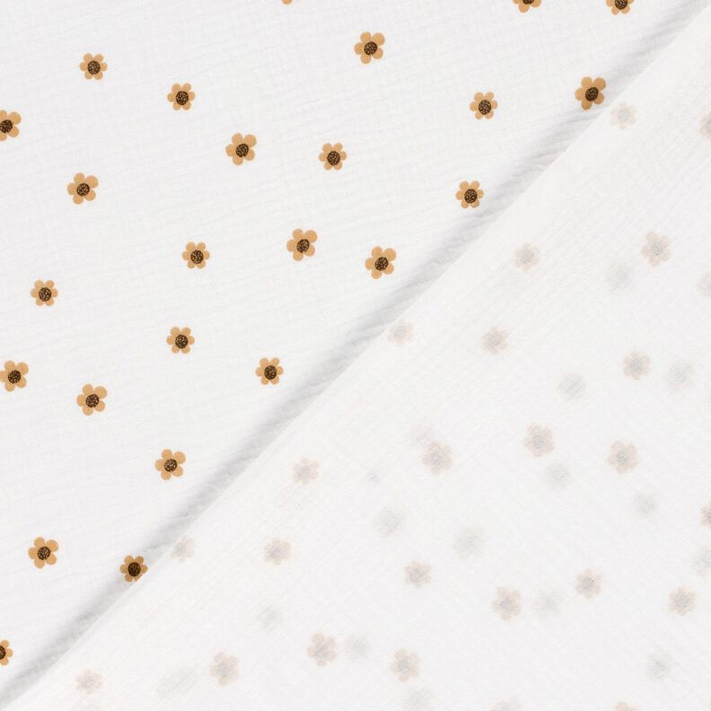 mussolina / tessuto doppio increspato girasoli – avorio/oro anticato,  image number 4