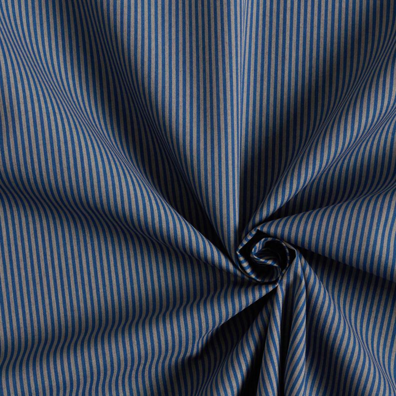 Tessuto per camicia a righe verticali – blu/grigio,  image number 3