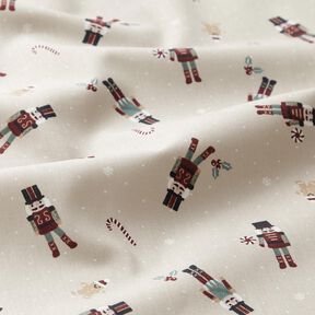 tessuto in cotone popeline Piccoli schiaccianoci – tortora chiaro, 