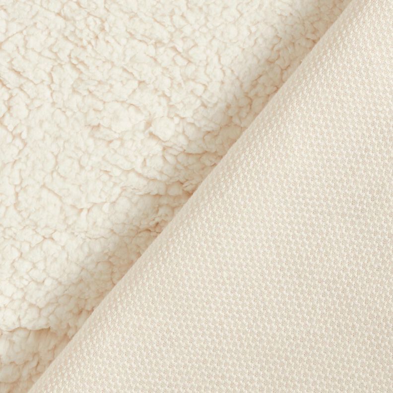 Soffice tessuto in peluche – bianco lana,  image number 4