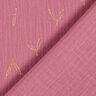 mussolina / tessuto doppio increspato stampa laminata Foglie – lampone/oro,  thumbnail number 5