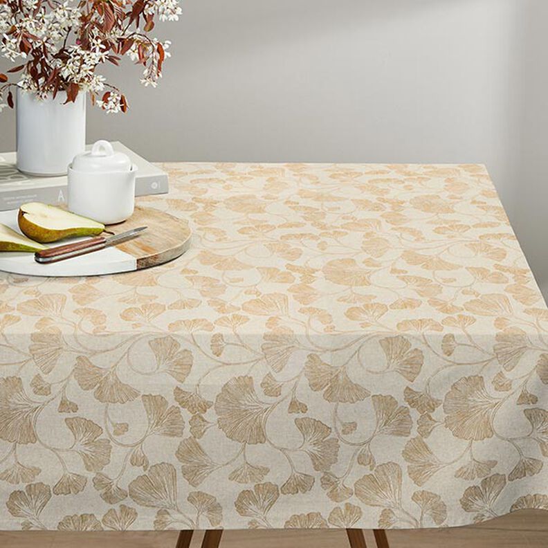 tessuto arredo mezzo panama Gingko – senape/naturale, image number 9