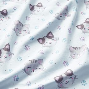 jersey di cotone Dolci gatti e zampe | Glitzerpüppi – bianco, 