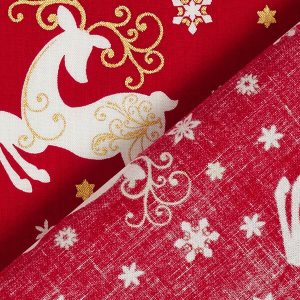 popeline di cotone, renne che saltano – rosso, image number 4
