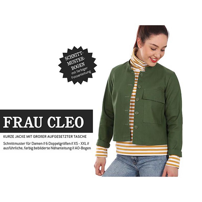 FRAU CLEO Giacca corta con collo alto e grande tasca applicata | Studio Schnittreif | XS-XXL,  image number 1