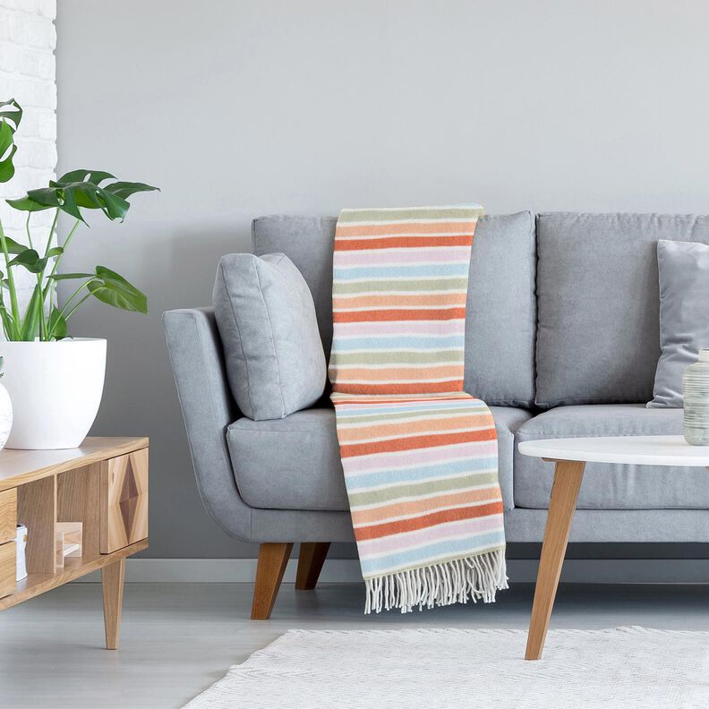 pile antipilling Strisce variopinte – bianco,  image number 5