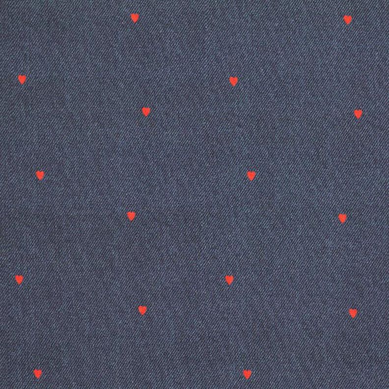 jersey di cotone Cuori con aspetto jeans stampa digitale – grigio blu/rosso fuoco,  image number 1