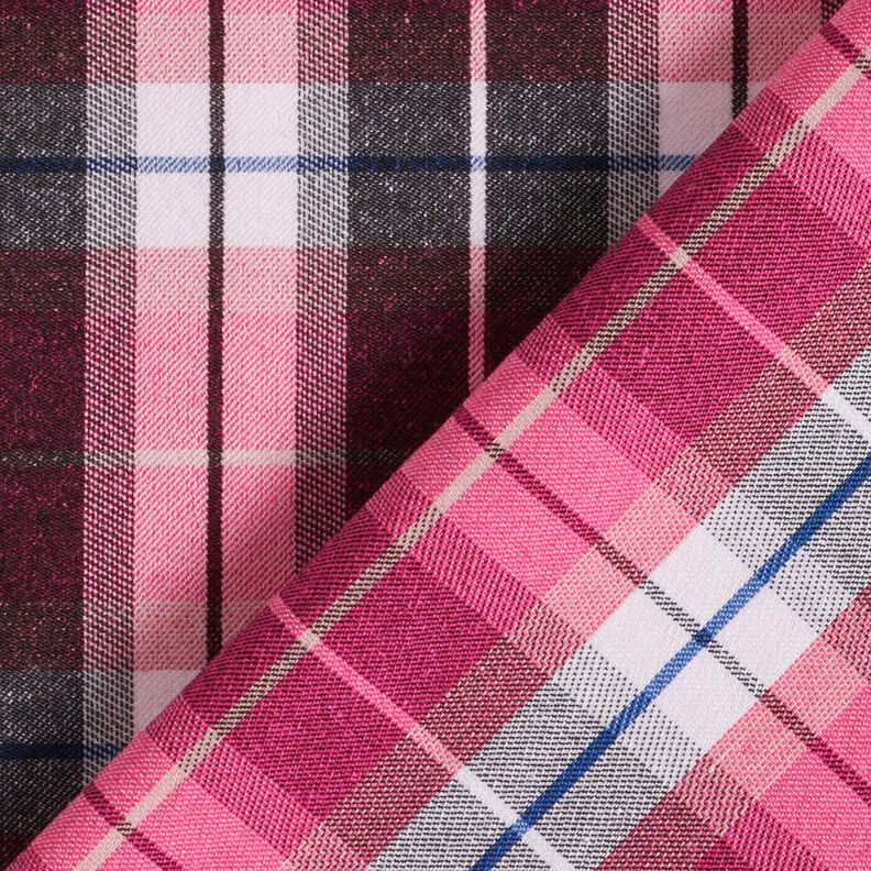 Pantalone elasticizzato a quadri larghi – nero/rosa fucsia acceso,  image number 4