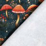 French terry, felpa estiva Foresta di funghi magici stampa digitale – verde scuro,  thumbnail number 4