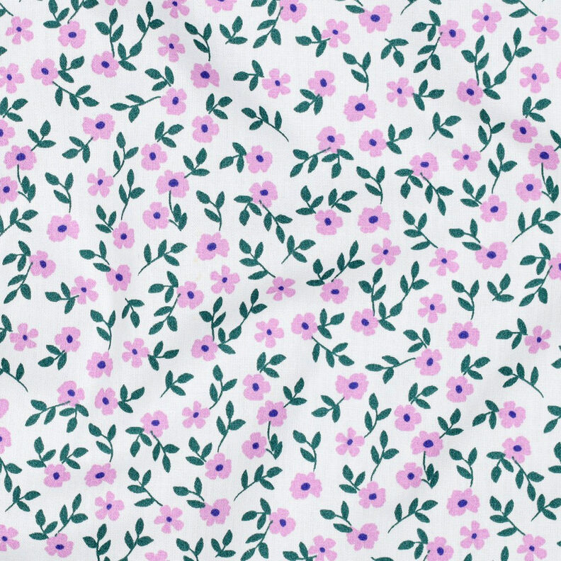 GOTS popeline di cotone fiorellini | Poppy Fabrics – bianco/rosa, image number 2