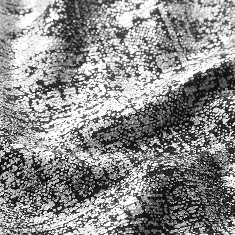 Tessuto in maglia con stampa metallizzata astratta – argento effetto metallizzato/nero, image number 3