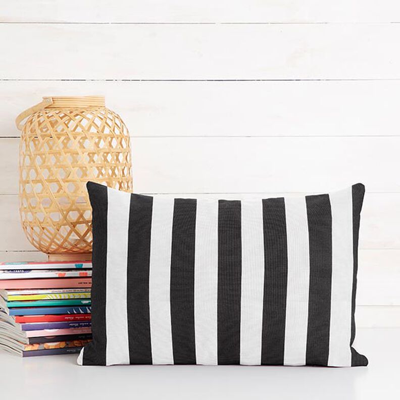 tessuto arredo tessuti canvas strisce – nero/bianco,  image number 7