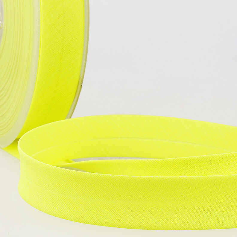 Nastro in sbieco Polycotton [20 mm] – giallo neon,  image number 1