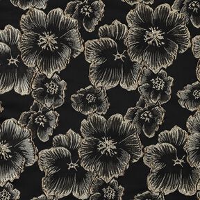 Jacquard Fiori con effetto 3D – nero/mandorla, 