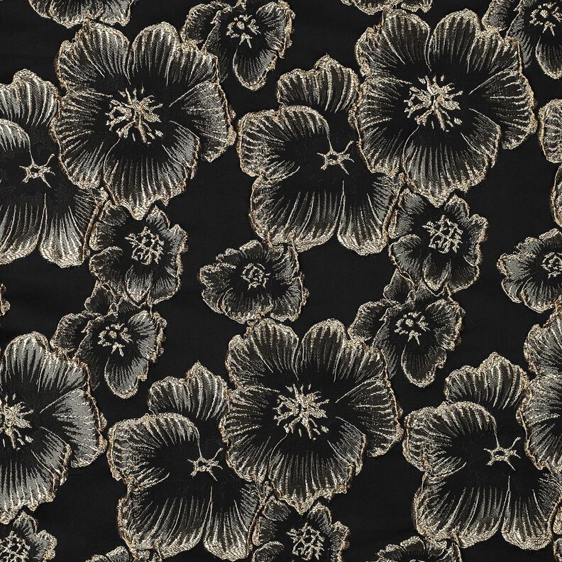 Jacquard Fiori con effetto 3D – nero/mandorla,  image number 1