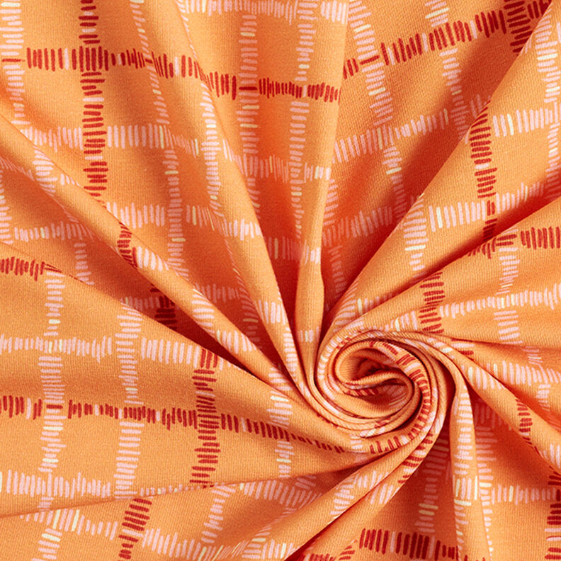 GOTS jersey di cotone quadri | Tula – arancione/terracotta,  image number 3
