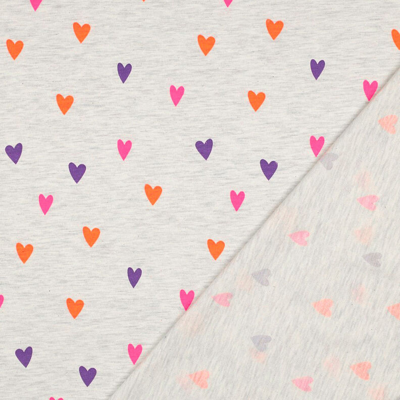 jersey di cotone Cuori al neon | by Poppy – naturale/arancio neon,  image number 4