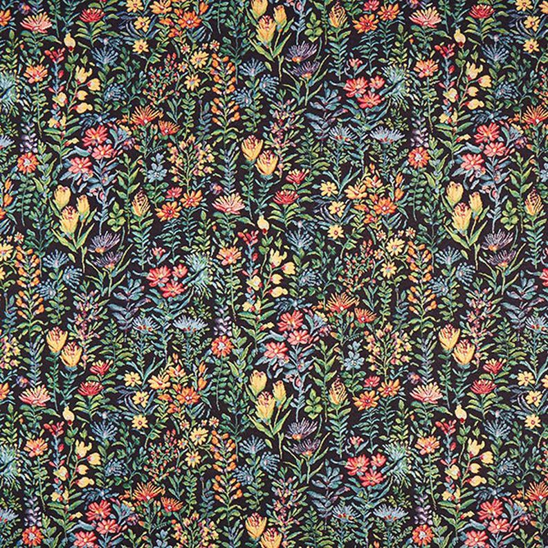 tessuto arredo gobelin piccoli fiori – nero,  image number 1