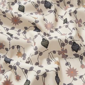 tessuto in cotone popeline Decorazioni scandinave per l'albero – beige chiaro, 