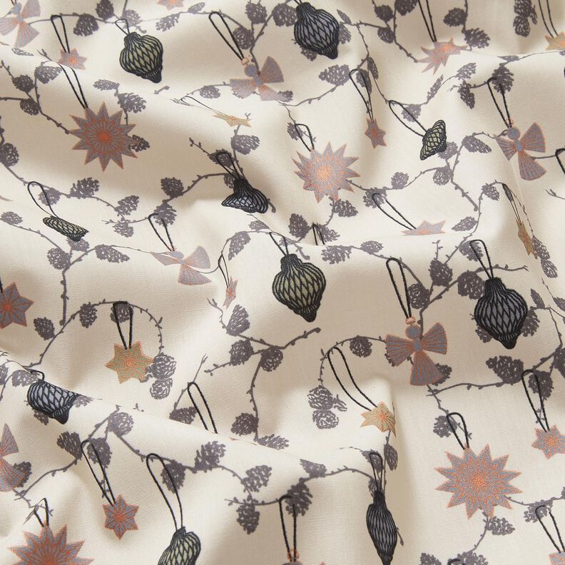 tessuto in cotone popeline Decorazioni scandinave per l'albero – beige chiaro, image number 2