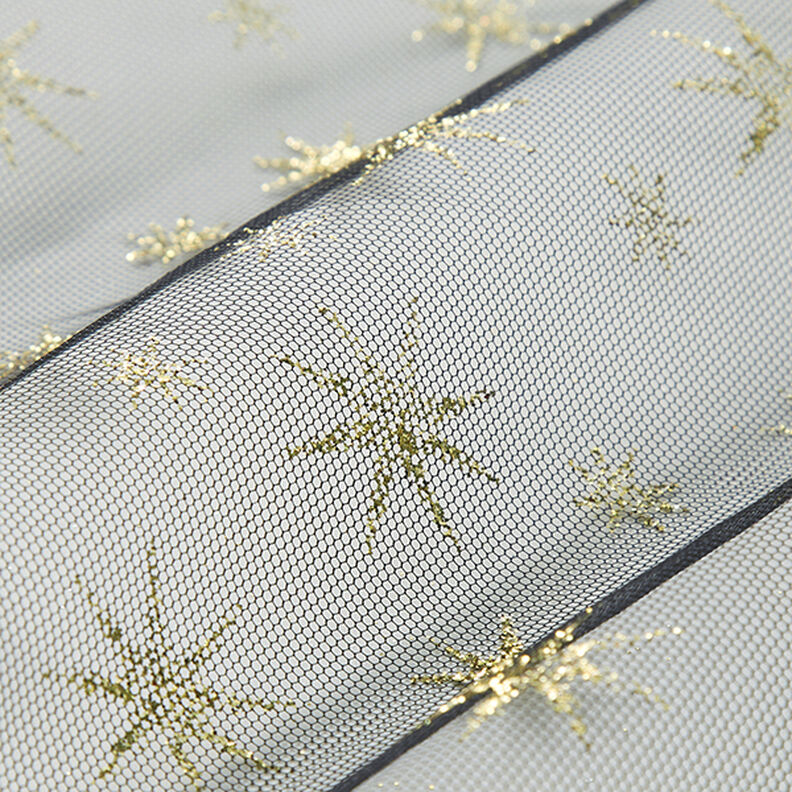 Tulle con stelle brillanti – nero/oro,  image number 2