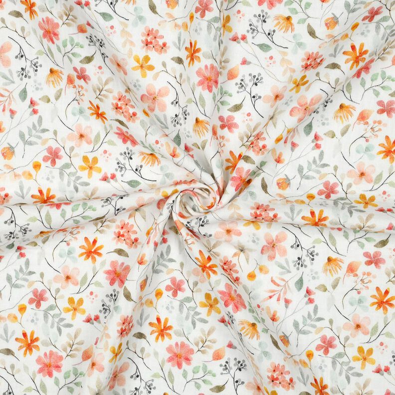 mussolina / tessuto doppio increspato prato di fiori multicolore stampa digitale | Poppy Fabrics –,  image number 3