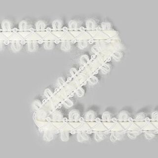 Bordura in finta pelle con pompon | 1 - bianco, 
