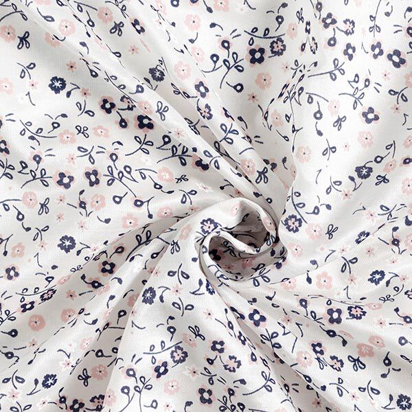 satin di seta-viscosa, piccoli fiori – bianco, image number 4