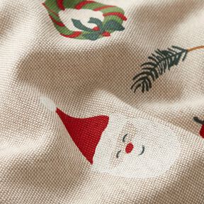 tessuto arredo mezzo panama Mix di decorazioni natalizie – naturale/rosso, 