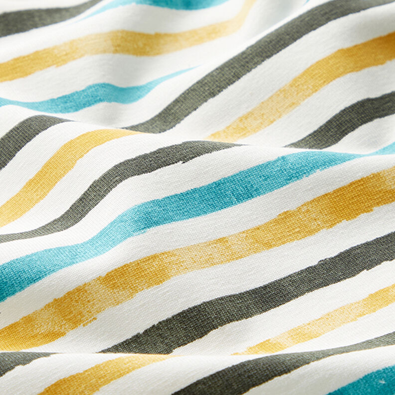 jersey di cotone Strisce di pennello – bianco,  image number 2