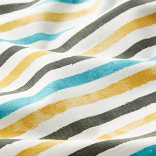 jersey di cotone Strisce di pennello – bianco, 