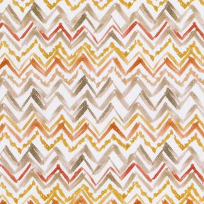 popeline di cotone Tratto di pennello a zigzag stampa digitale – bianco/rame, 