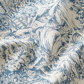 tessuto arredo tessuti canvas Toile de Jouy 280 cm – blu, 