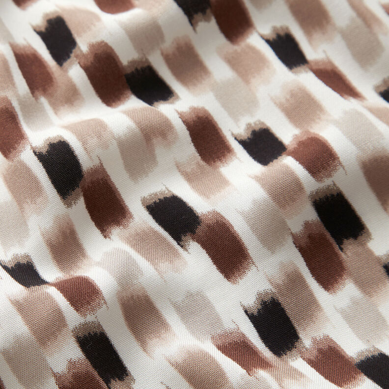 Tessuto in viscosa con pennellate – bianco/marrone,  image number 2