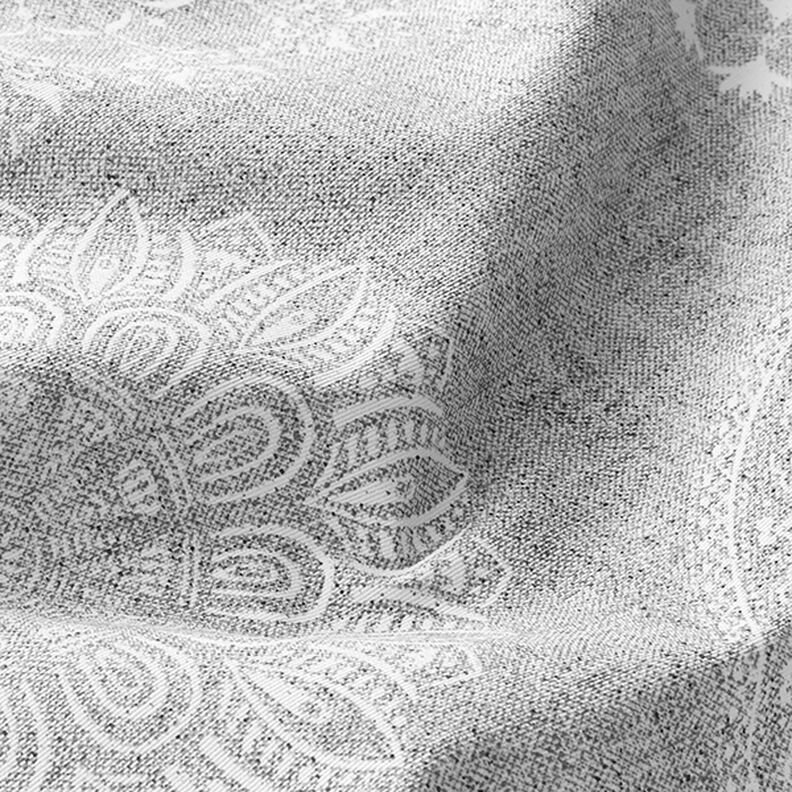 tessuto arredo tessuti canvas cerchi mandala – grigio,  image number 2