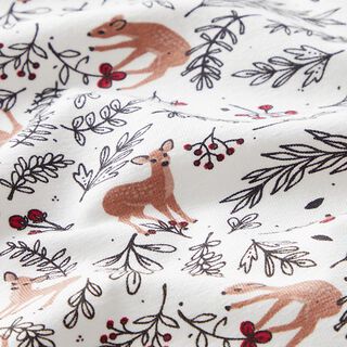 jersey di cotone Caprioli nel bosco – bianco, 