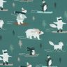 French terry, felpa estiva animali e sport invernali stampa digitale | Poppy Fabrics – petrolio,  thumbnail number 1