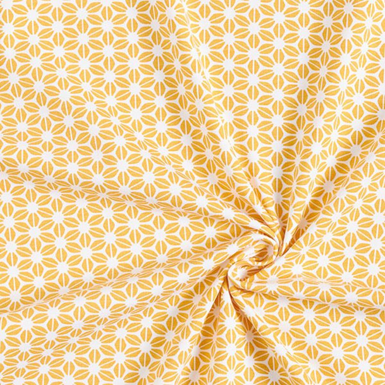 jersey di cotone Motivo floreale astratto – bianco lana/giallo curry,  image number 3