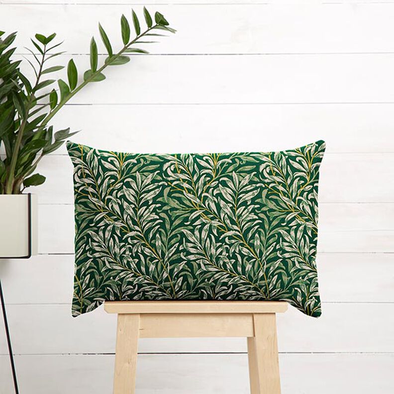 tessuto arredo mezzo panama rami intrecciati – naturale/verde scuro,  image number 7