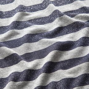 Jersey glitterato a righe trasversali – grigio chiaro/blu marino, 