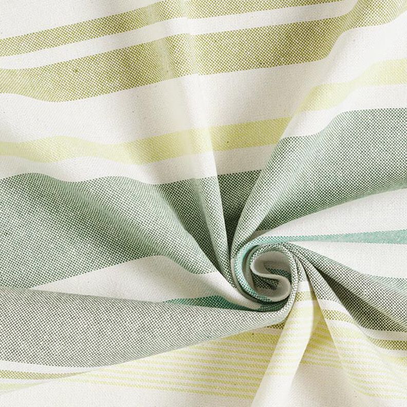 tessuto arredo mezzo panama Mix colorato a strisce riciclato – verde,  image number 3