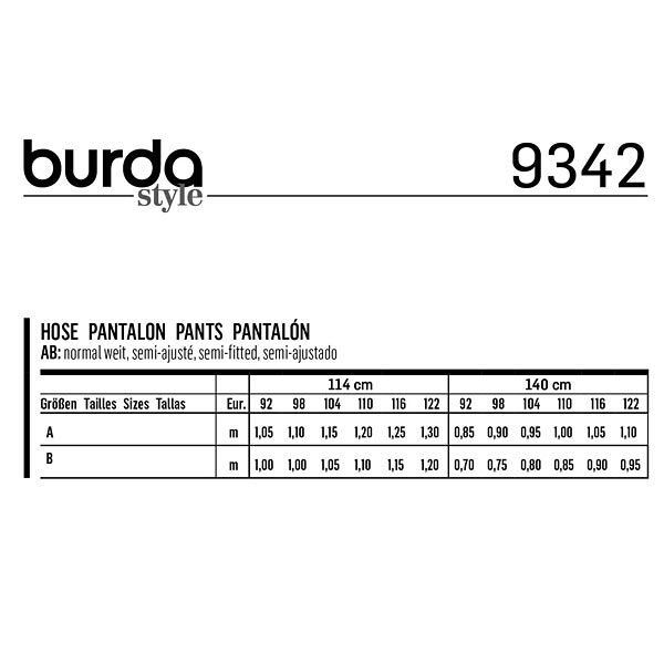 pantalone con elastico in vita per bambini , Burda 9342 | 92 - 122, image number 7
