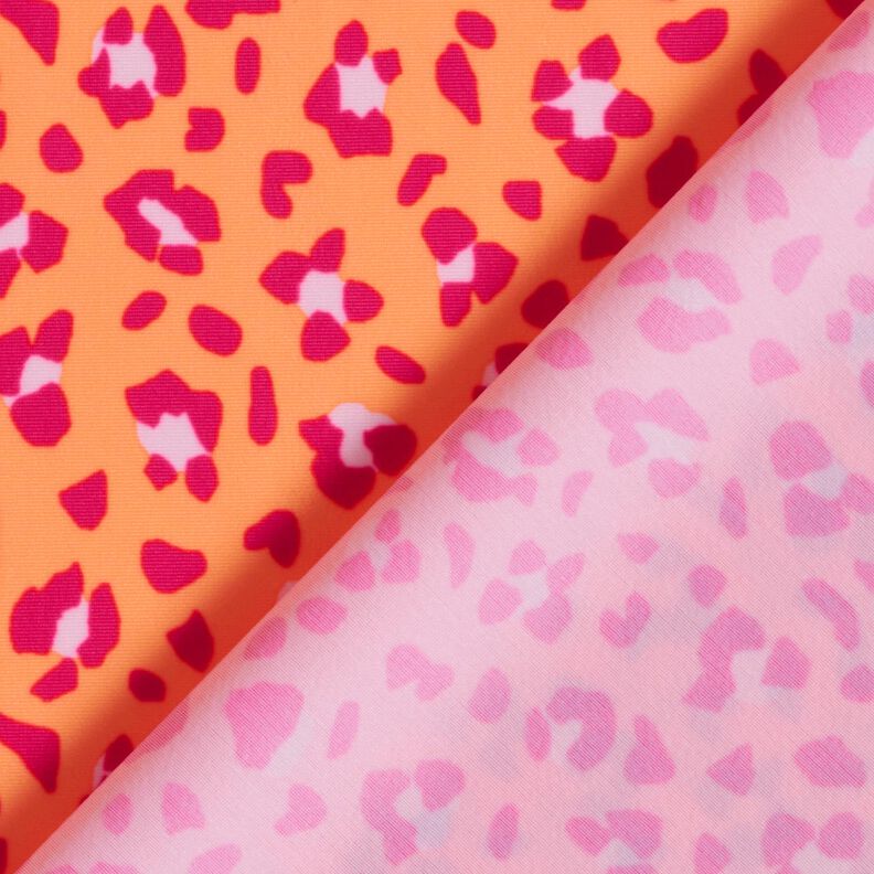 Tessuto per costumi da bagno con stampa leopardata – arancio pesca/rosa fucsia acceso,  image number 4